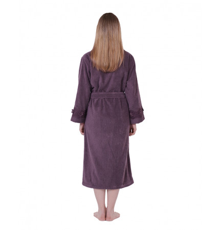 Халат женский махровый микрокотон Yonca Softcotton баклажан