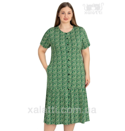Женский трикотажный халат RS k.8140 зеленый